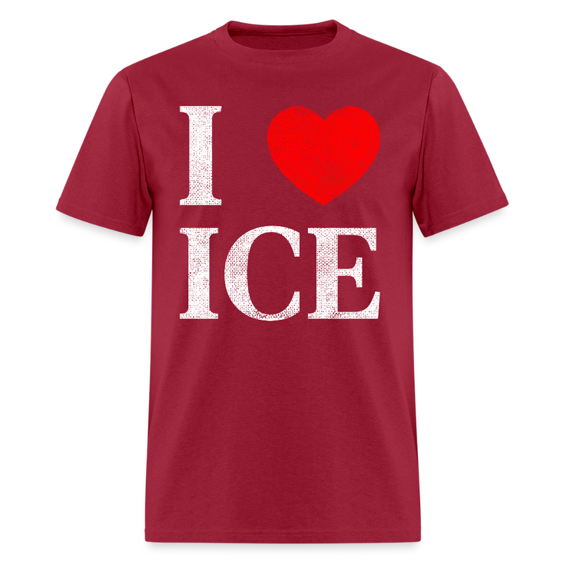 I Love ICE T Shirt - dark red