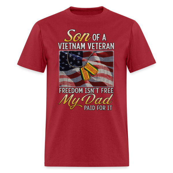Son of Vietnam Veteran T Shirt - 4 - dark red