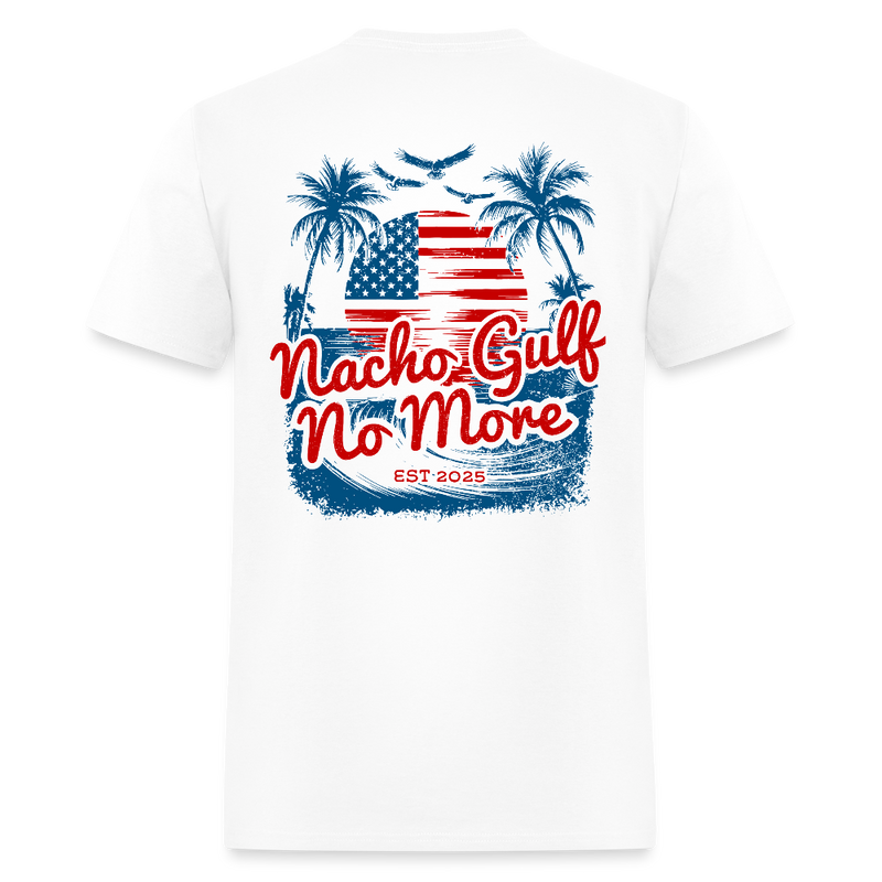 Gulf Of America Est. 2025 Nacho Gulf No More Double Sided T Shirt - white