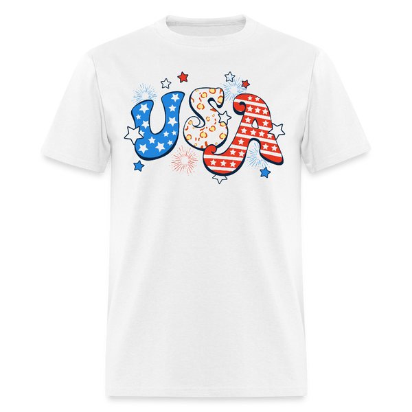 USA 4th of July T Shirt - white