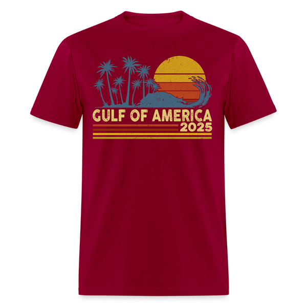 Gulf of Retro America Vintage T Shirt - dark red