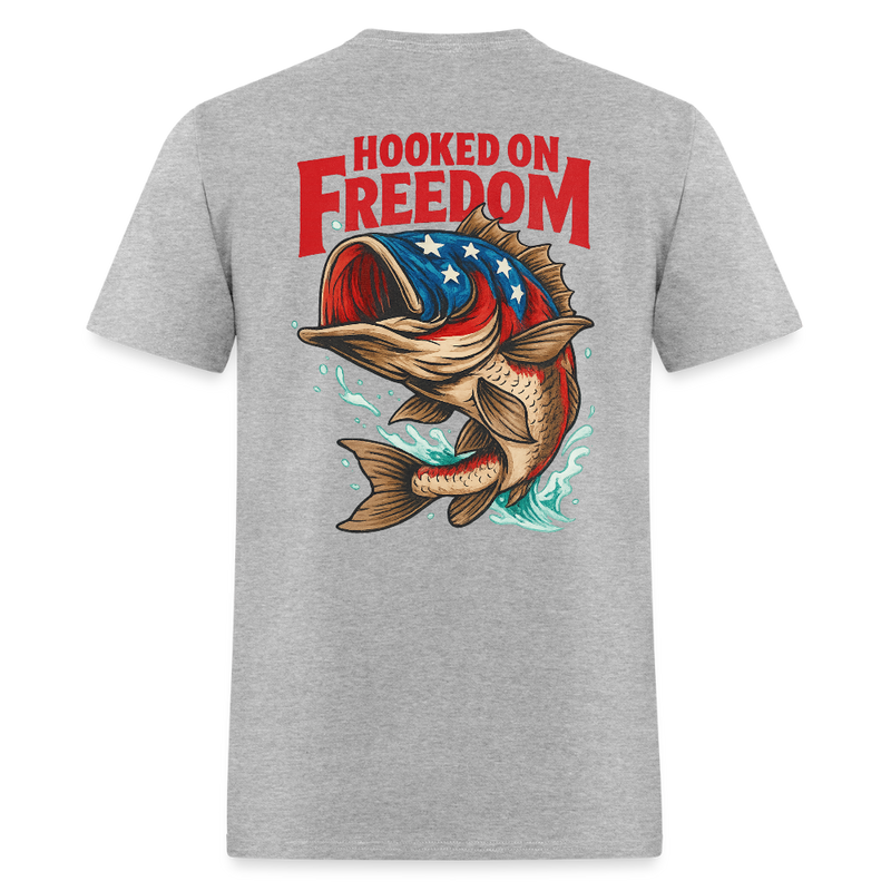 Hooked On Freedom T Shirt - heather gray