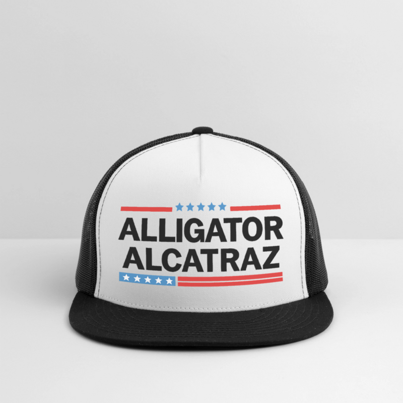 Alligator Alcatraz Trucker Hat - white/black