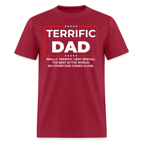 Terrific Dad T Shirt - dark red