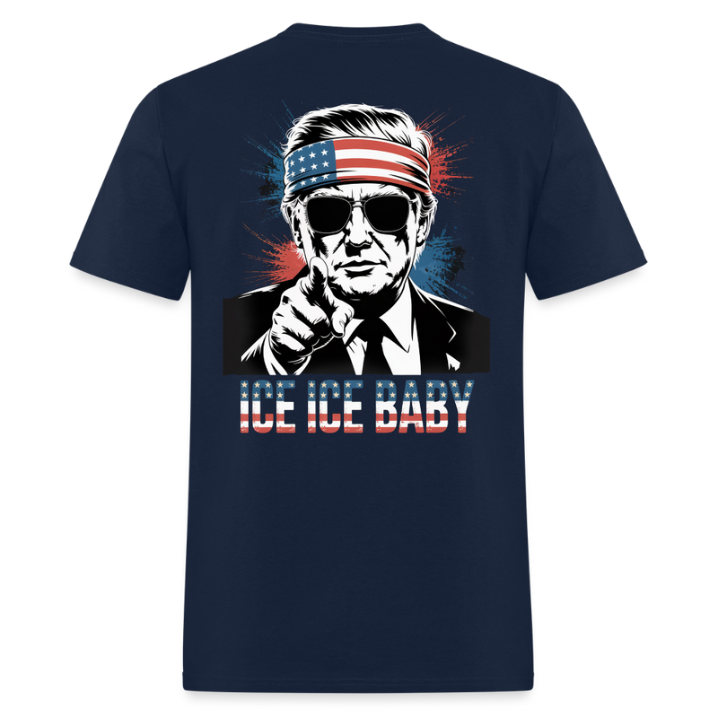 Ice Ice Trump Baby American Flag T Shirt - navy