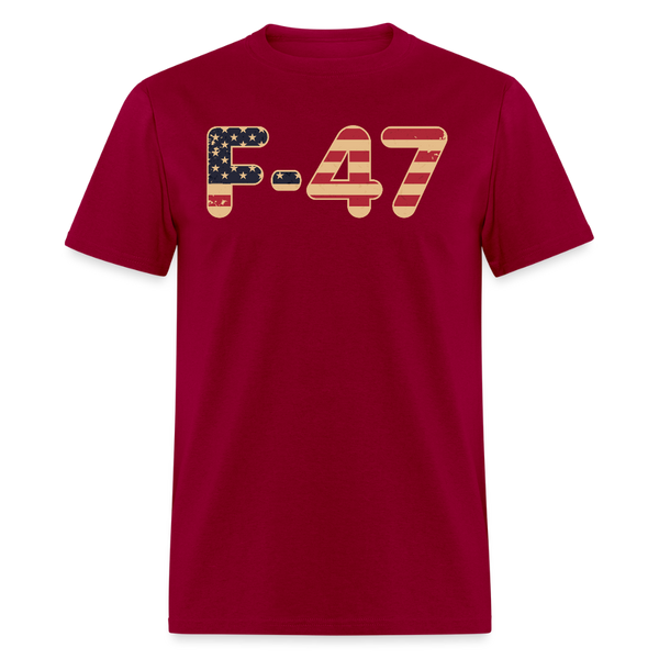 Trump Vintage F-47 USA Jet Fighter T Shirt - dark red