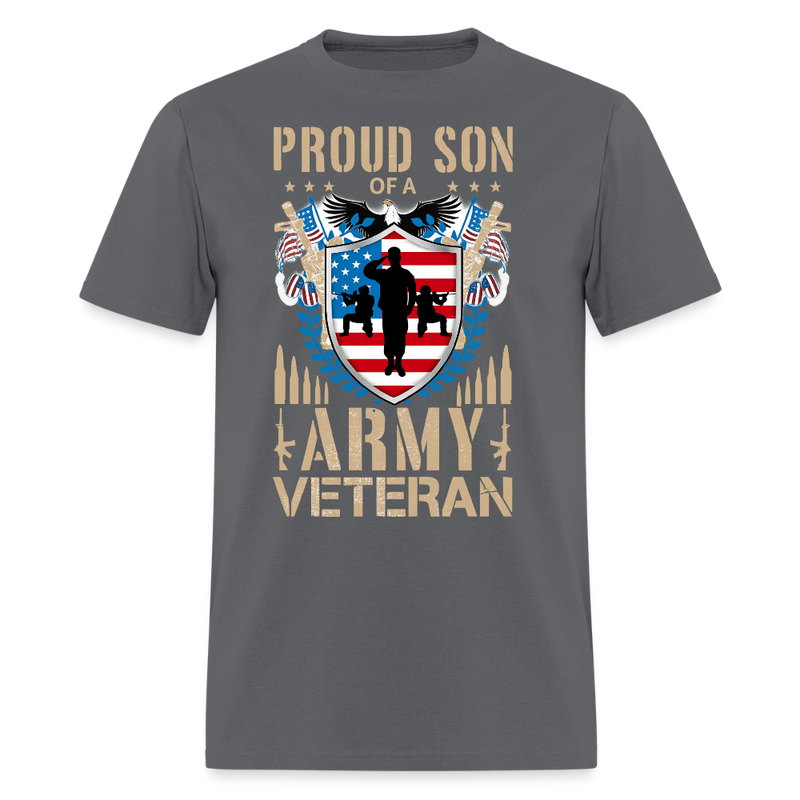 Proud Son of a Veteran T Shirt - 2 - charcoal