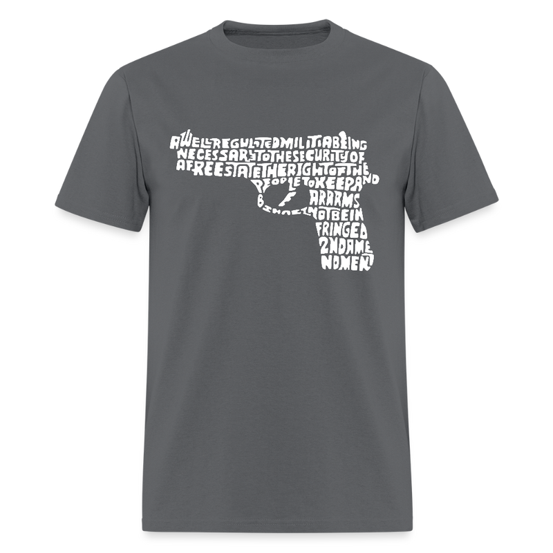 Second Amendment to the United States Constitution T Shirt - charcoal