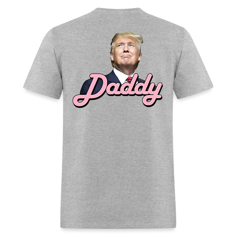 Daddy Trump Double-sided Print T Shirt - 2 - heather gray