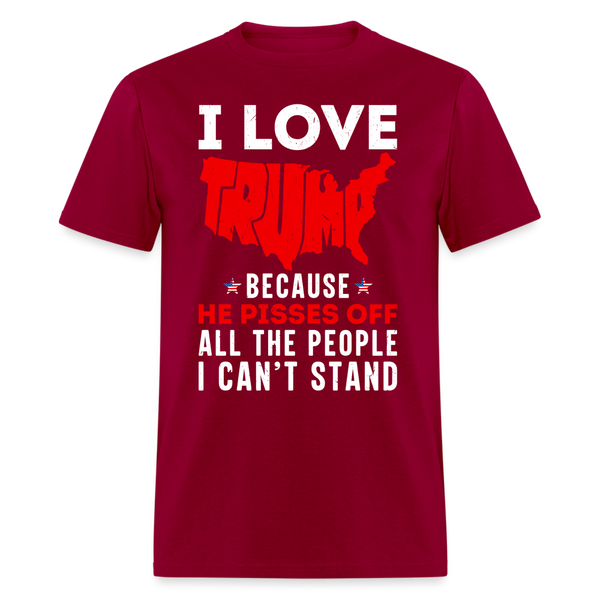 I Love Trump T Shirt - dark red