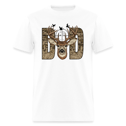 Camo Dad Deer Hunting T Shirt - white