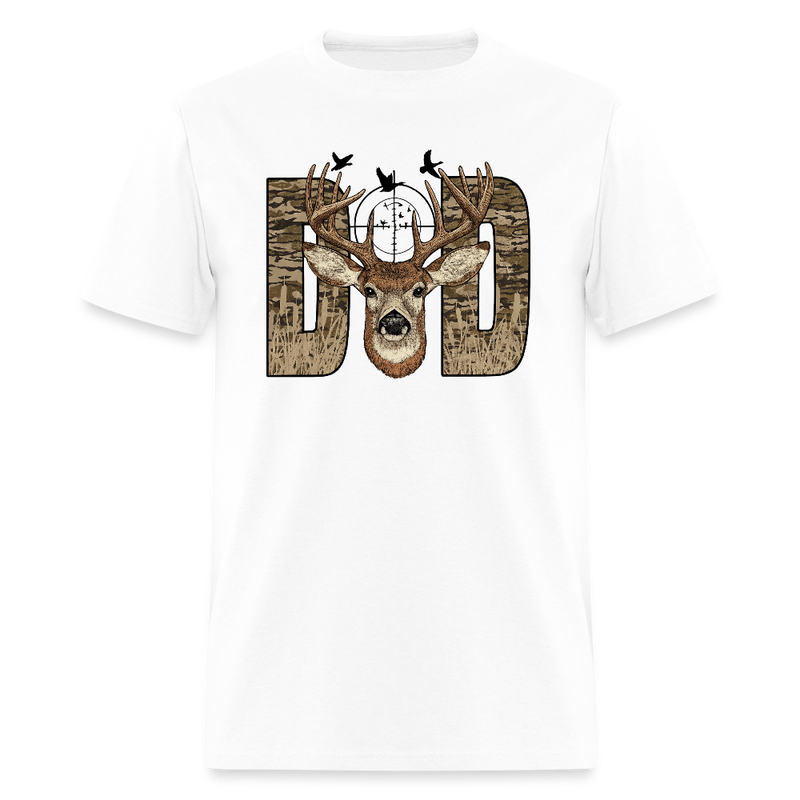 Camo Dad Deer Hunting T Shirt - white