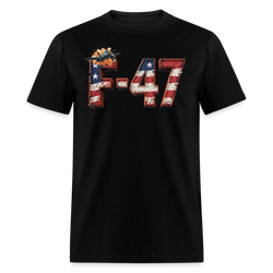 F-47 USA Flag T Shirt - black