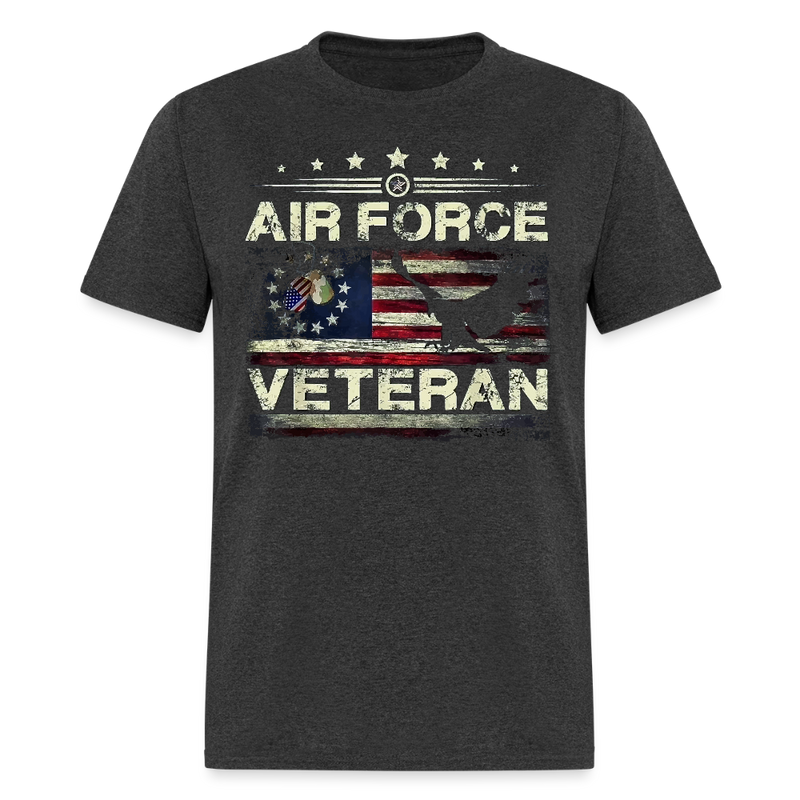 Veteran US Air Force T Shirt - heather black