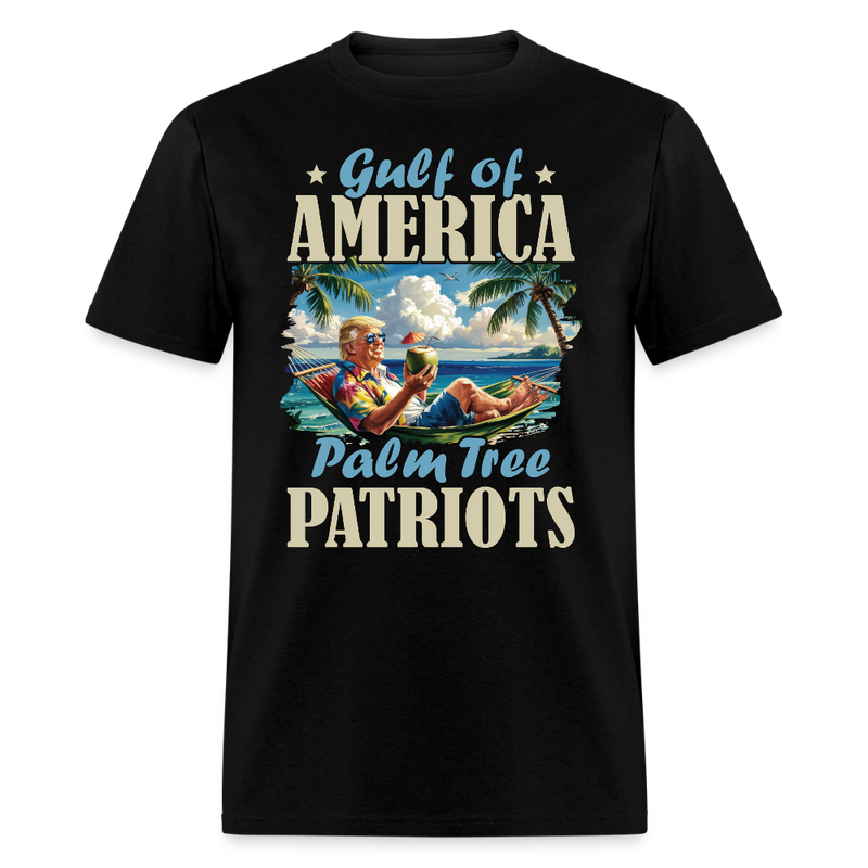 Gulf of America Palm Tree Patriots T Shirt - black
