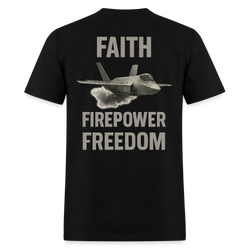 Faith, Firepower, Freedom T Shirt - black