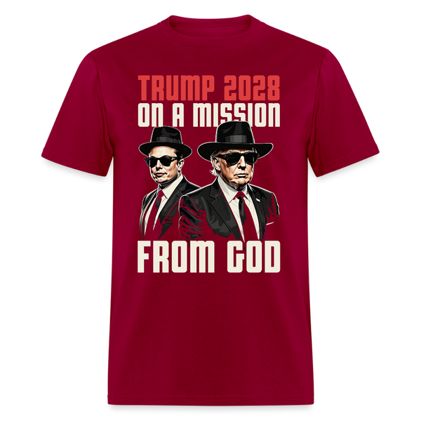 Trump 2028 On A Mission T Shirt - dark red