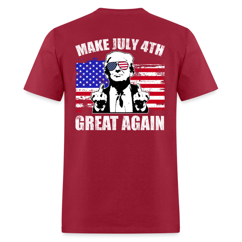 Trump Make July 4th Great Again T Shirt - dark red