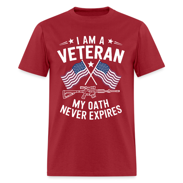 I Am A Veteran My Oath Never Expires Patriotic T Shirt - dark red