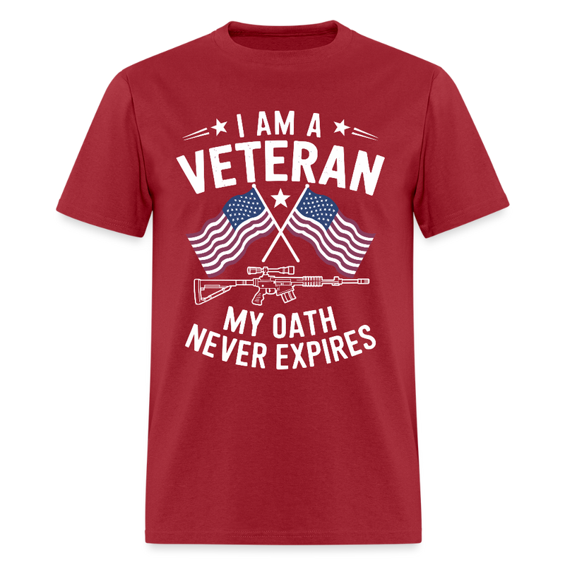 I Am A Veteran My Oath Never Expires Patriotic T Shirt - dark red