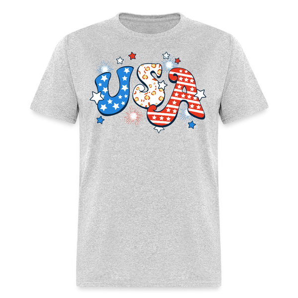 USA 4th of July T Shirt - heather gray