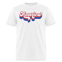 Retro America Patriotic T Shirt - white
