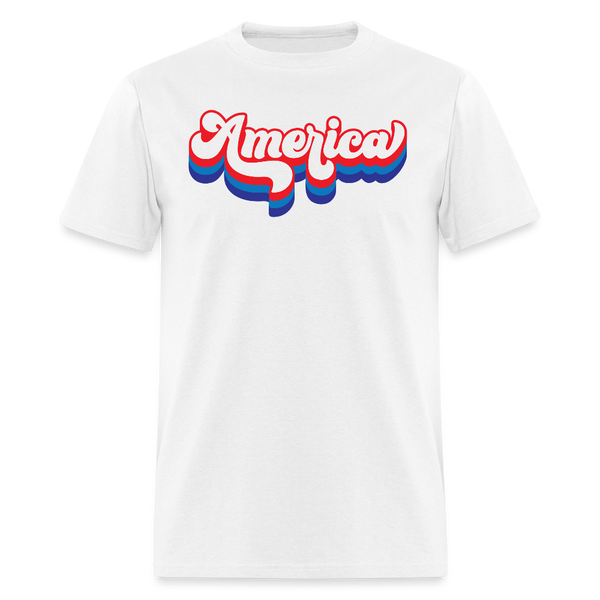 Retro America Patriotic T Shirt - white