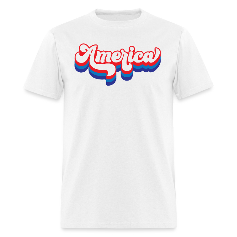Retro America Patriotic T Shirt - white