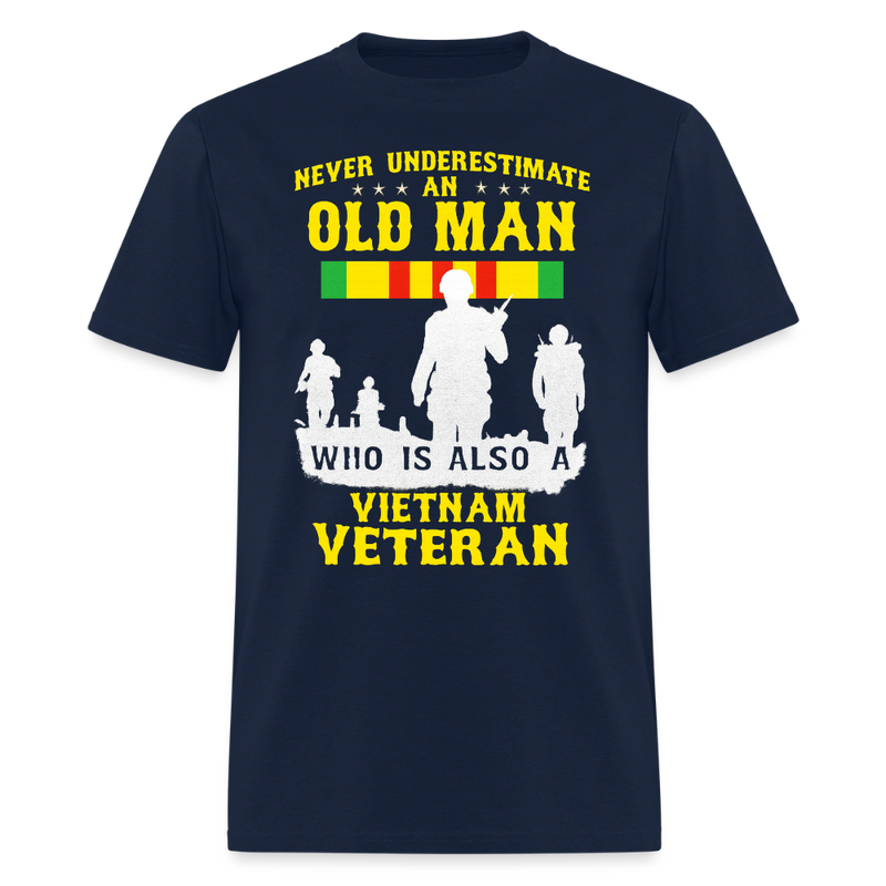 Never Underestimate An Old Man T Shirt - navy