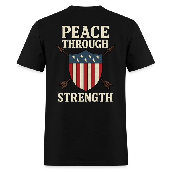 Peace Through Strength T Shirt - 2 - black