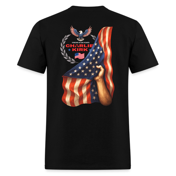 Freedom Bald Eagle Charlie Kirk Forever In Our Hearts T Shirt - black
