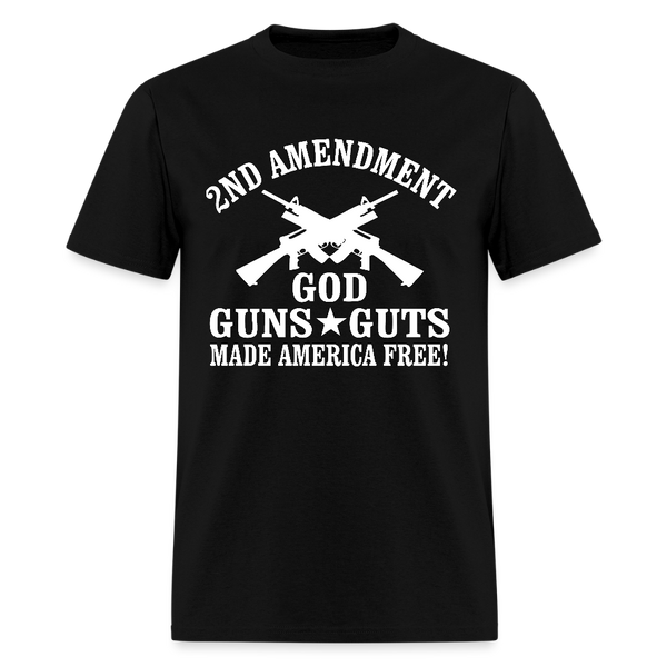 2nd Amendment God Guns Guts T Shirt - black