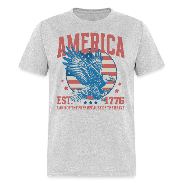America Est. 1776 Land Of The Free T Shirt - heather gray