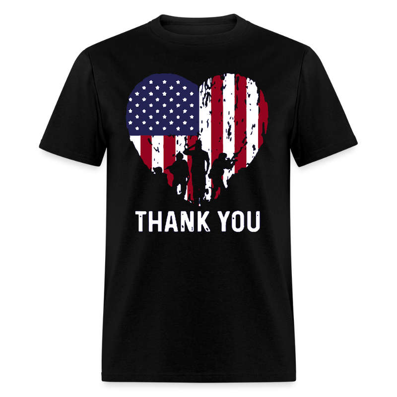 Thank You Veterans Patriotic T Shirt - black