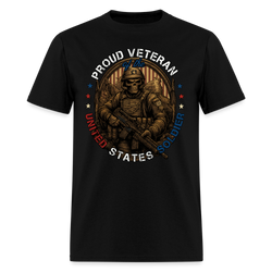 Proud Veteran T Shirt - black