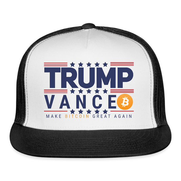 Trump Vance Make Bitcoin Great Again Trucker Hat - white/black