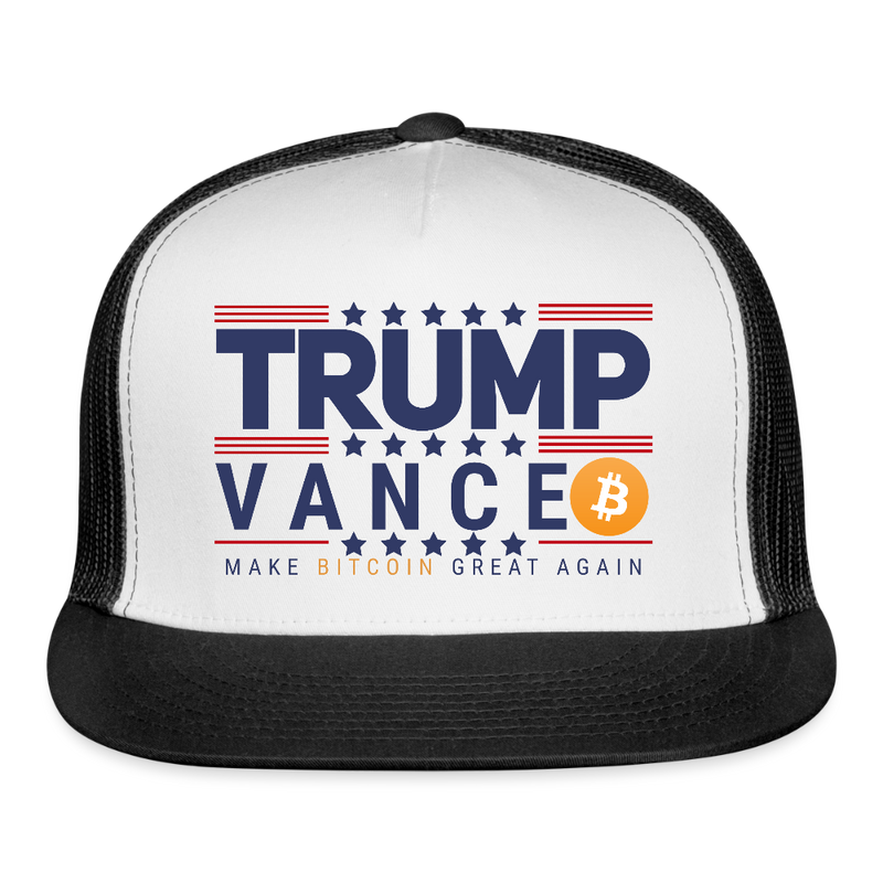 Trump Vance Make Bitcoin Great Again Trucker Hat - white/black
