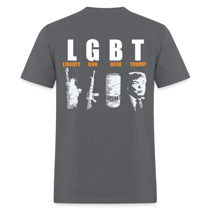Liberty Guns Beer Trump 2025 T Shirt - charcoal