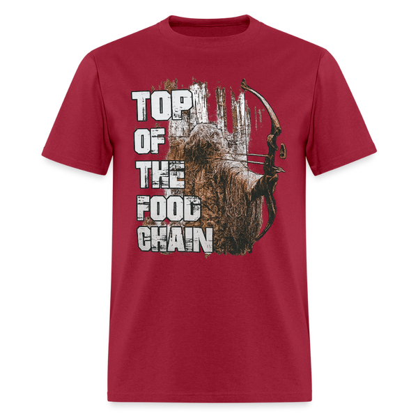 Top of the Food Chair Hunting T Shirt - dark red
