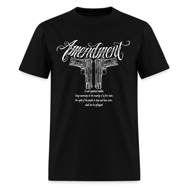 Amendment A Well Regulated Militia T Shirt - black