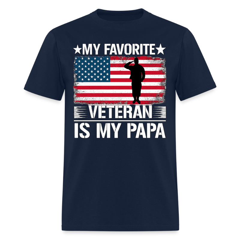 My Favorite Veteram is My Papa T Shirt - navy