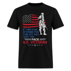 If This Flag Offends You This Vet Will Help You T Shirt - black