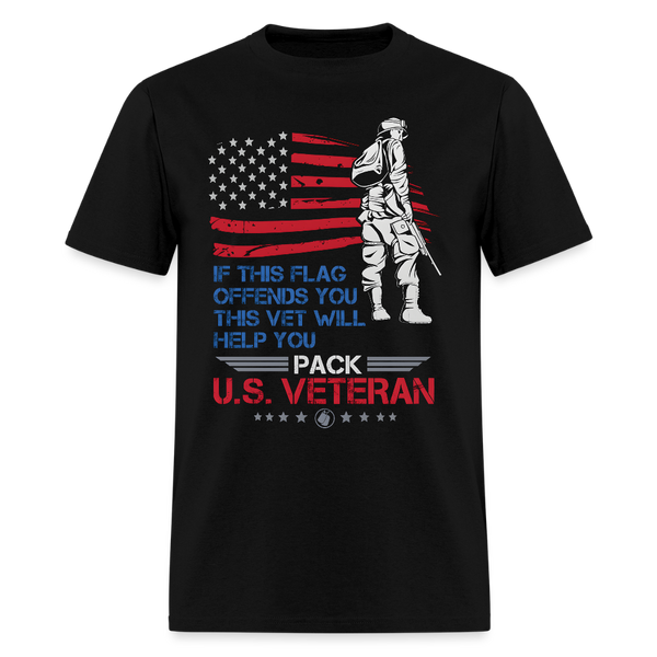If This Flag Offends You This Vet Will Help You T Shirt - black