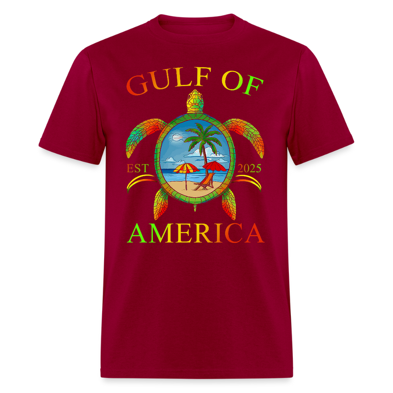 Gulf Of America Est 2025 Turtle T Shirt - dark red
