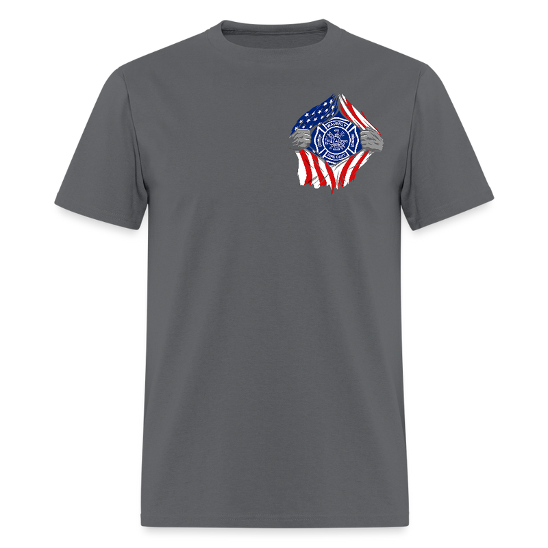 Firefighter Eagle Double Sided T Shirt - charcoal