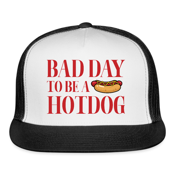 Bad Day to Be a Hot Dog Trucker Hat - 2 - white/black