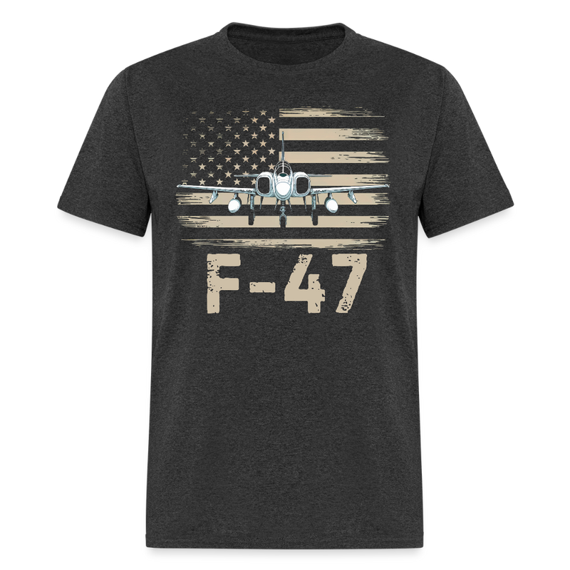 Trump F-47 Flag T Shirt - heather black