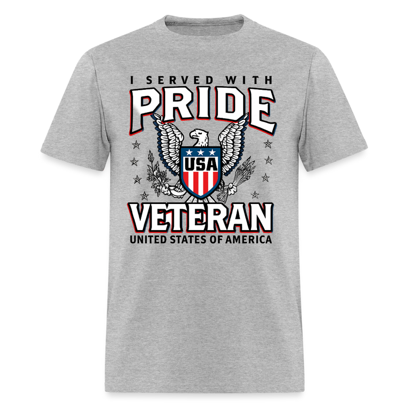 I Served with Pride Veteram USA T Shirt - heather gray