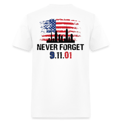 Never Forget 9.11.01 T Shirt - white