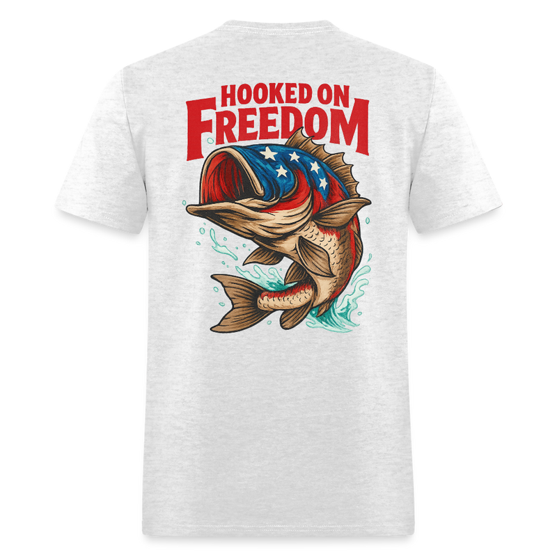 Hooked On Freedom T Shirt - light heather gray